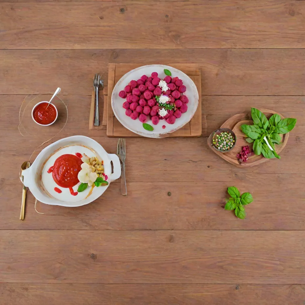 Kopytka z buraka z sosem