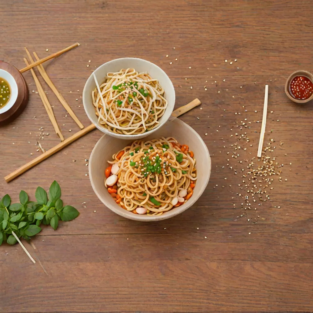 Azjatycki makaron z czosnkiem i kiełkami - Przepis na orientalne danie