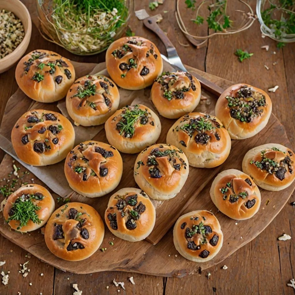 Bułki z pieczarkami - Przepis na pyszne i proste pieczywo