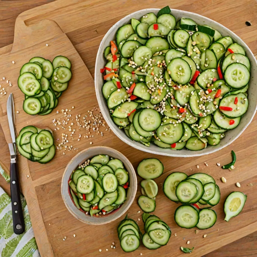 Sałatka z ogórka po azjatycku - Przepis na orzeźwiającą sałatkę